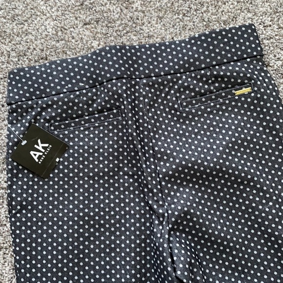 Anne Klein Indigo polka dot Flat Front Pants 8 NWT - Picture 3 of 5
